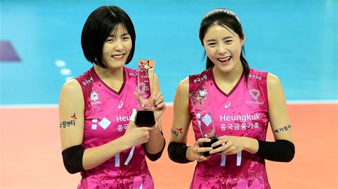 south korea volleyball twins